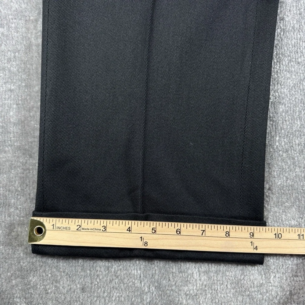 Polo Ralph Lauren Pants Men 34x31 Black Wool Pleated Cuffed Straight Coin Pocket